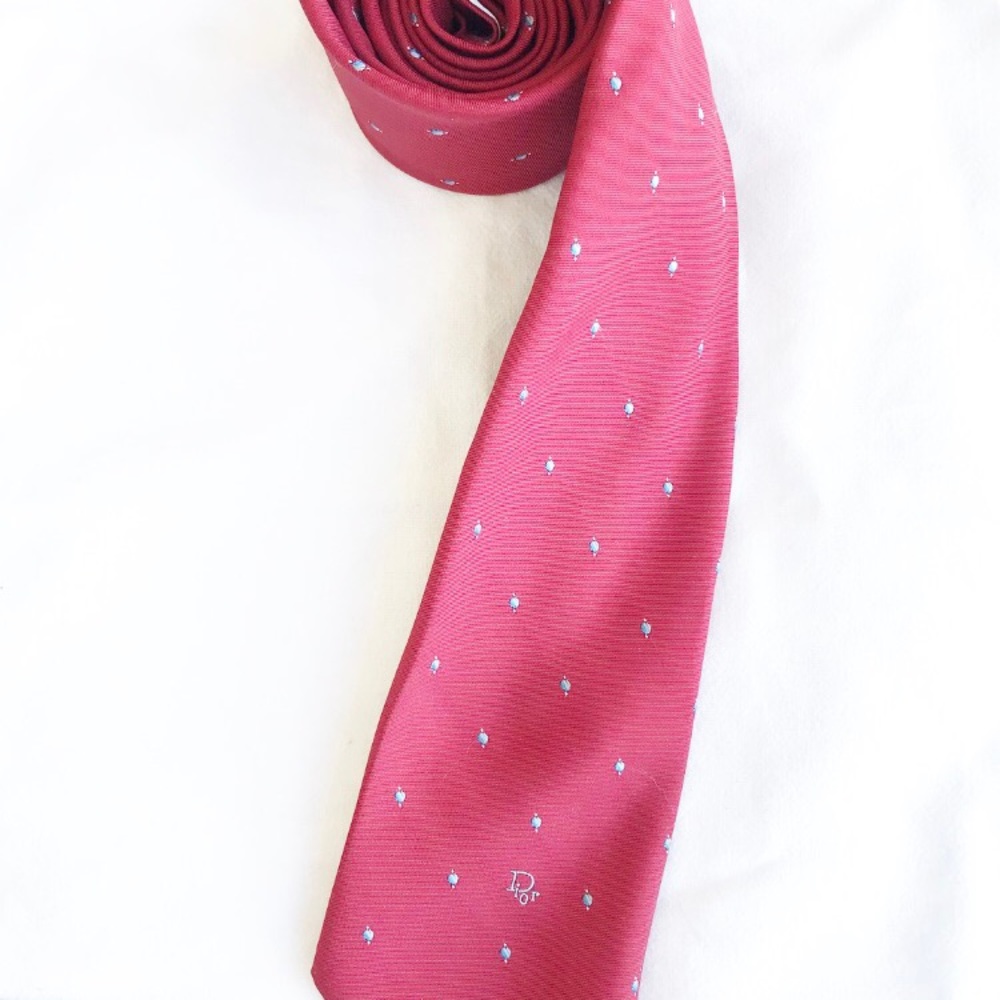 Christian Dior vintage men’s tie in maroon - Picture 2 of 5